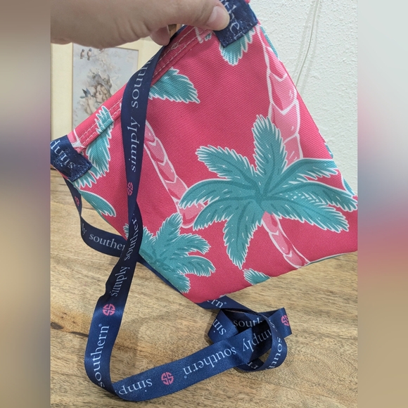 NWOT!! Simply Southern Pink and Teal Palm Print Pouch - Picture 11 of 14